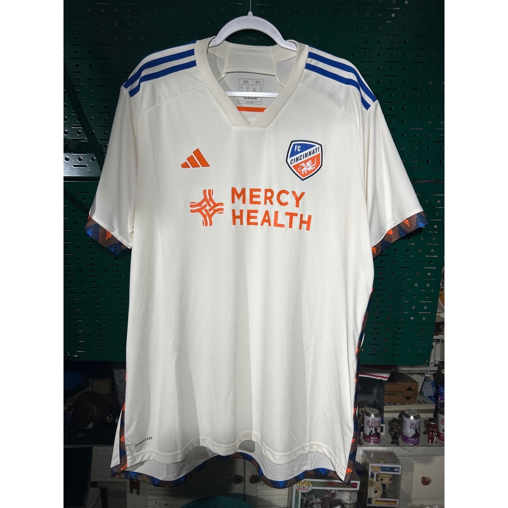 Adidas FC Cincinnati 2023 Away Jersey Mens 2XL White MLS Soccer New with tags